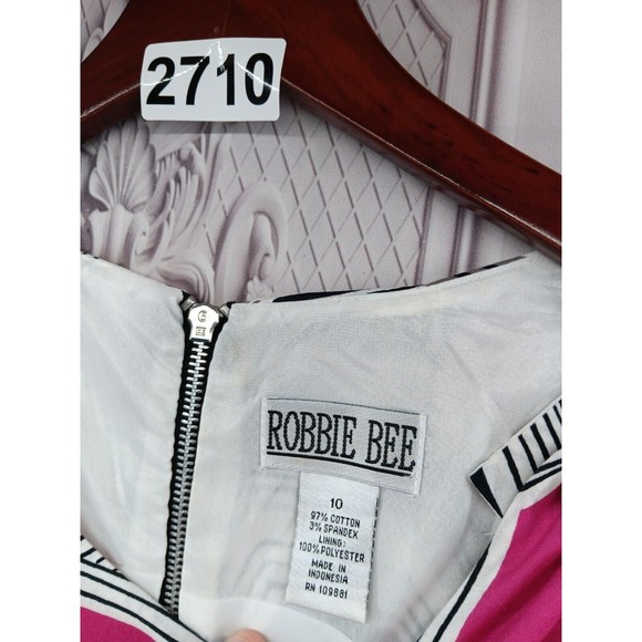 Robbie Bee Dress Women's SZ 10 Knit Sheath Button Accents Straps Back Zipper EUC - Picture 2 of 16